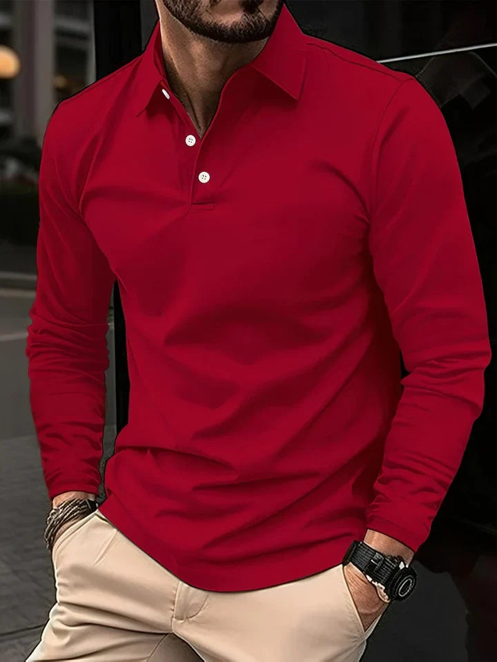 Polo à manches longues moderne pour homme