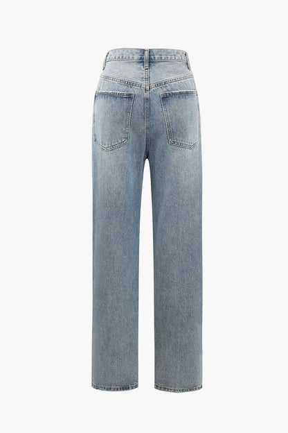 Jeans femme Coupe haut de gamme Asymétrique Moderne