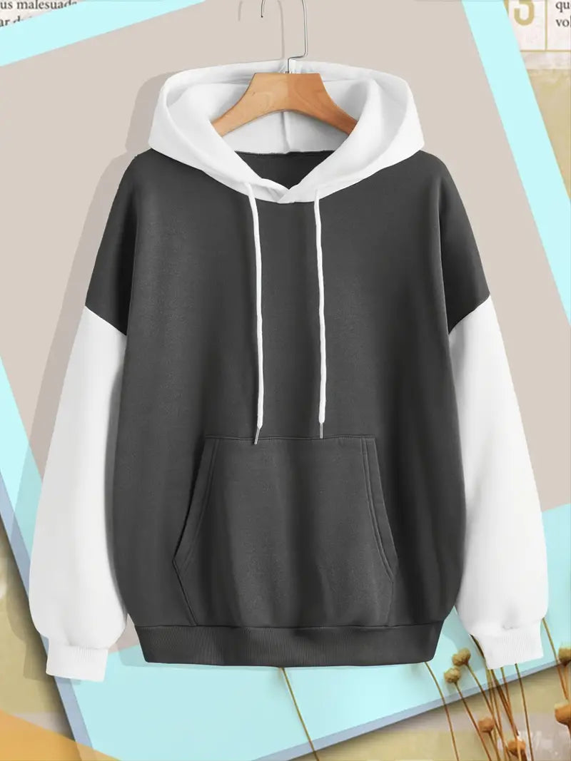 Sweat à capuche homme tendance, couleurs contrastées