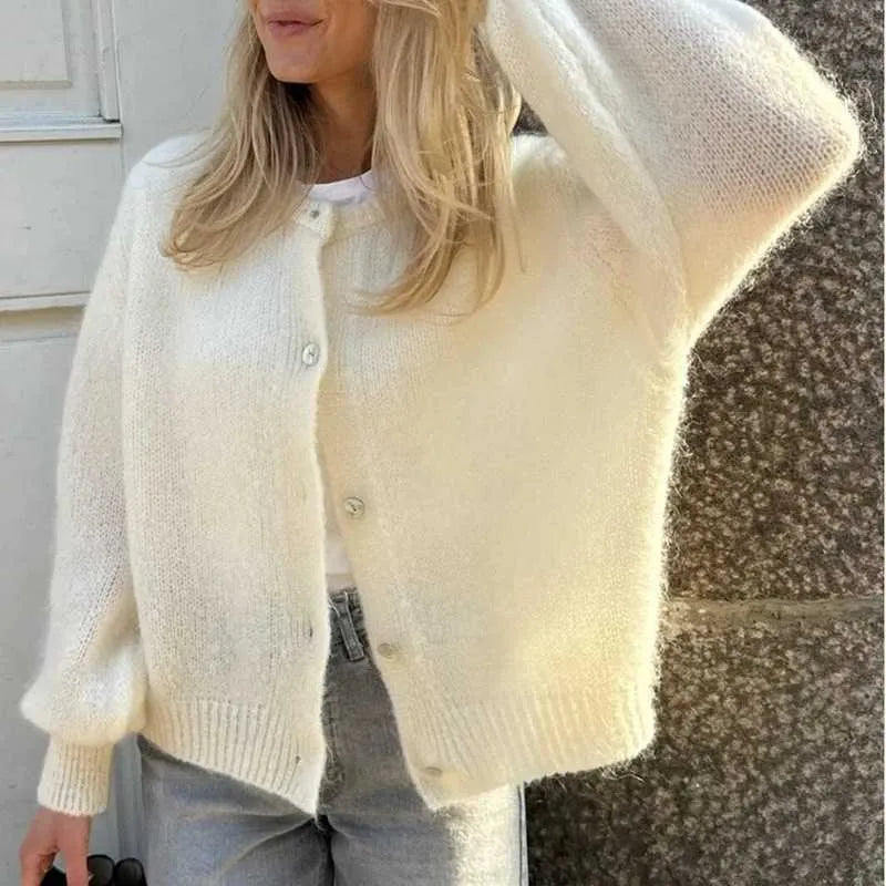 Pull pour femme, fermeture boutonnée, élégant