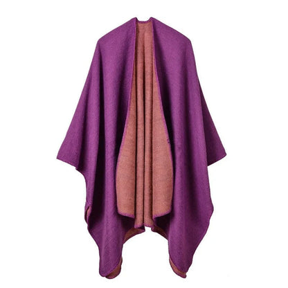 Poncho doux femme élégant surdimensionné