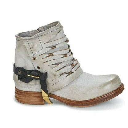 Bottes en cuir rétro style vintage