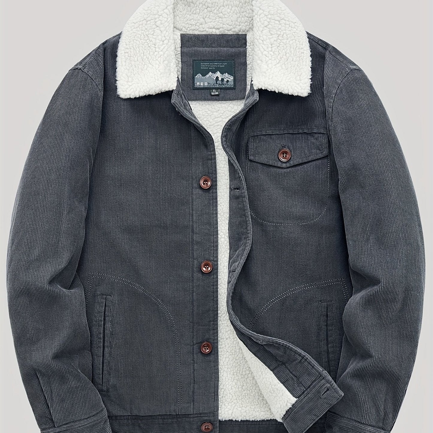 Gilet polaire homme boutons chaud élégant
