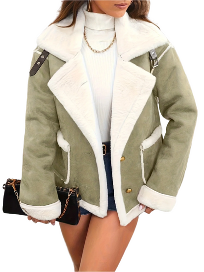 Élégante veste d'hiver pour femme aspect nounours