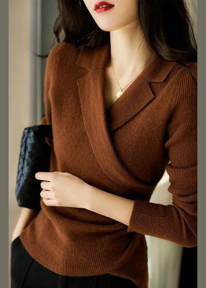 Pull-overs doux en maille à manches longues pour femme