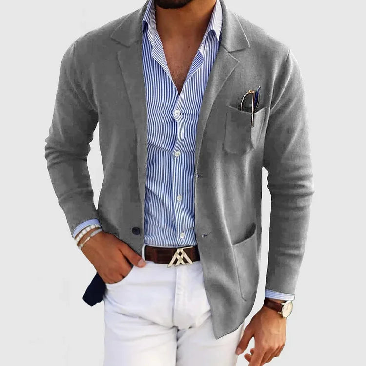 Herren Strickjacke Lässig Einfarbig Langarm - IdealeKleiden
