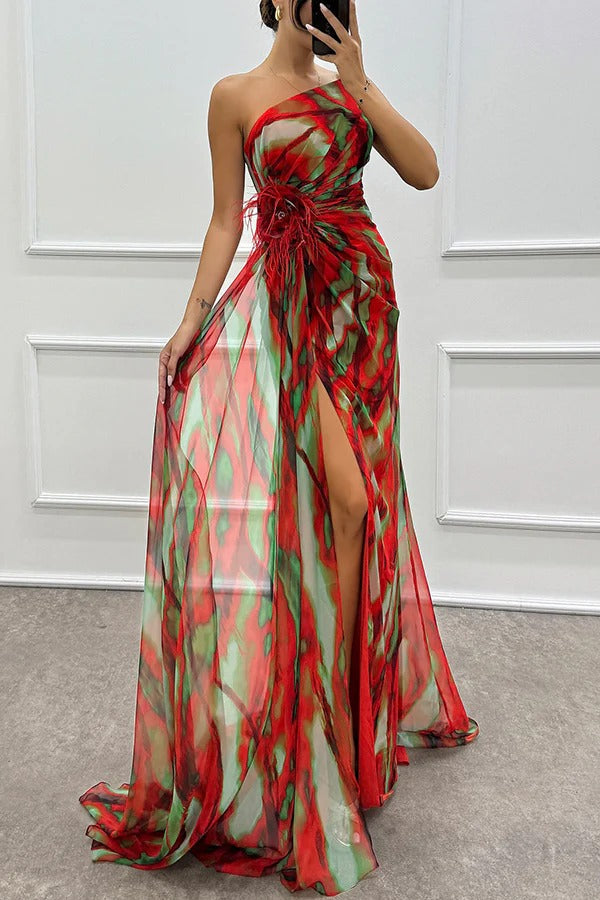 Robe de soirée élégante pour femme Épaules dénudées Longue