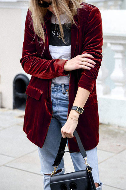 Blazer en velours tendance style streetwear