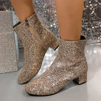 Bottines élégantes pour femme à talon carré