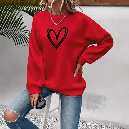 Sweat-shirt tendance femme col rond manches longues