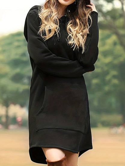 Robe à capuche avec poche kangourou noire