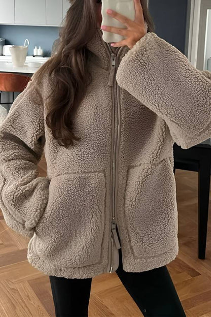 Veste teddy douce pour femme grande taille