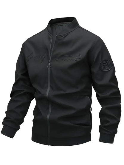 Herren Lederjacke Bestickt Elegant - IdealeKleiden