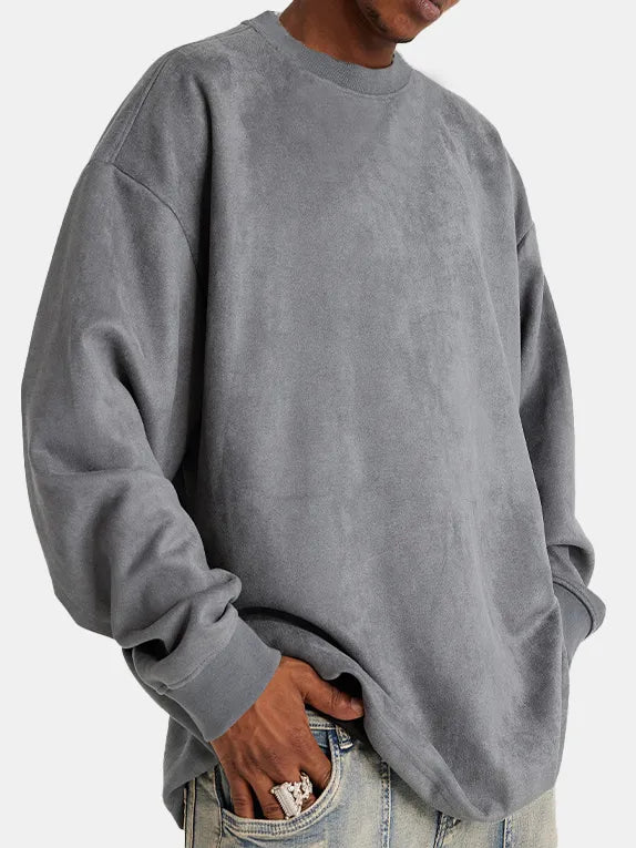 Pull Homme Suédé Classique Élégant