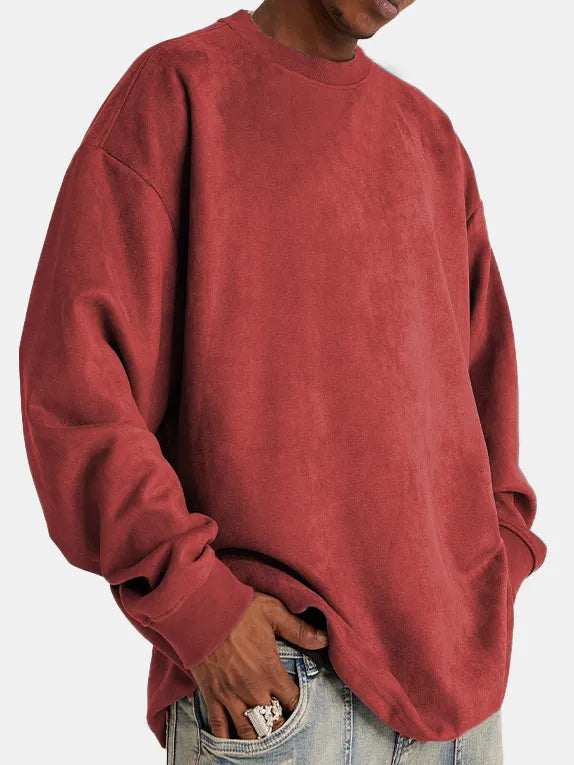 Pull Homme Suédé Classique Élégant