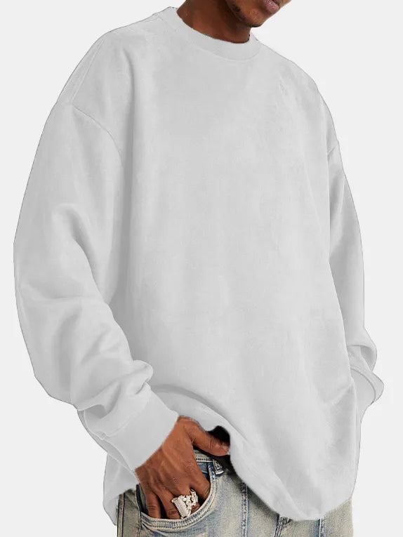 Pull Homme Suédé Classique Élégant