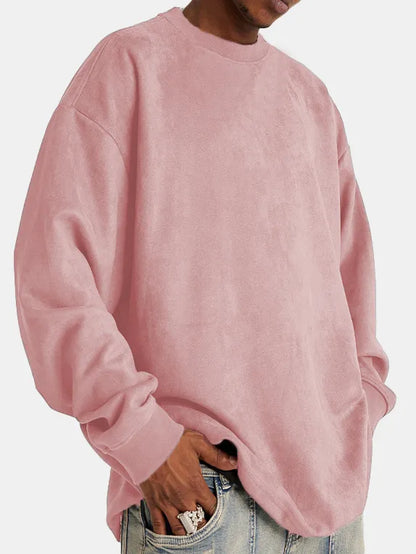 Pull Homme Suédé Classique Élégant
