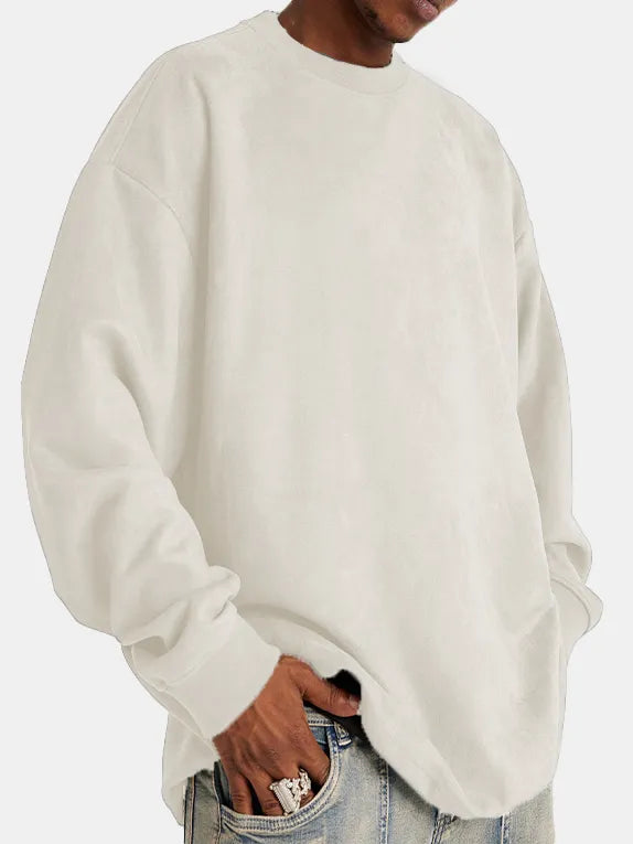 Pull Homme Suédé Classique Élégant