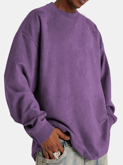 Pull Homme Suédé Classique Élégant