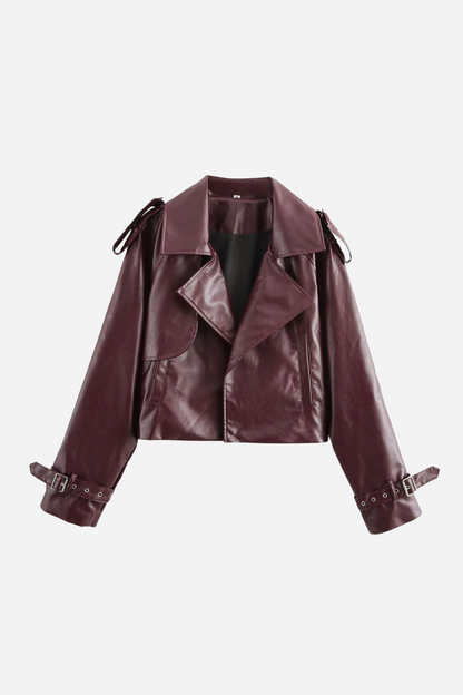 Blouson en cuir élégant pour femme Confortable