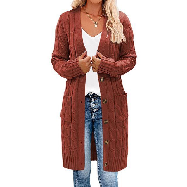 Long cardigan enveloppant femme, maille, design élégant