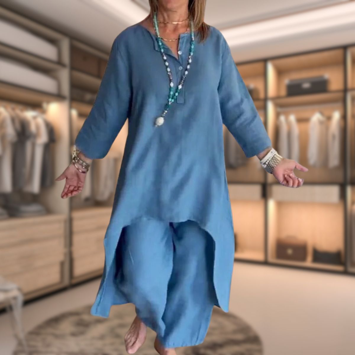 Ensemble deux pièces oversize décontracté femme