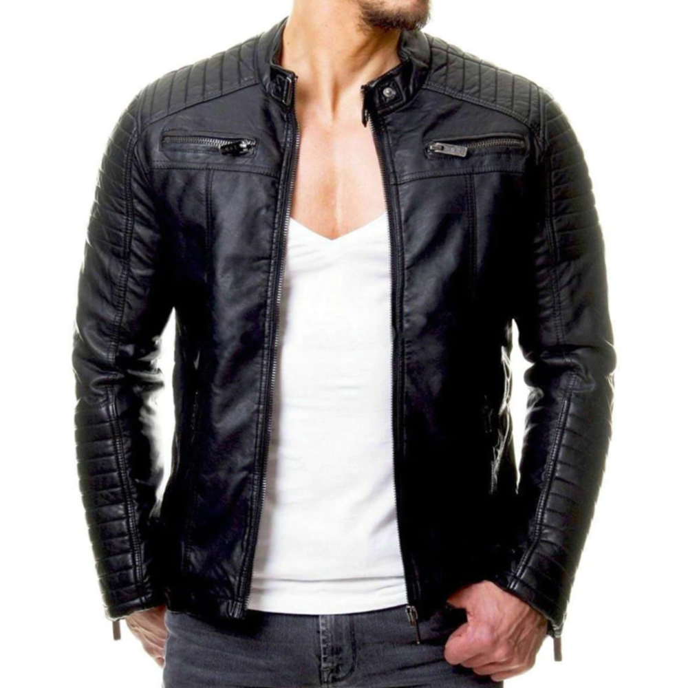 Veste en cuir élégante pour homme