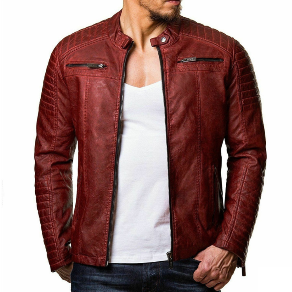 Veste en cuir élégante pour homme