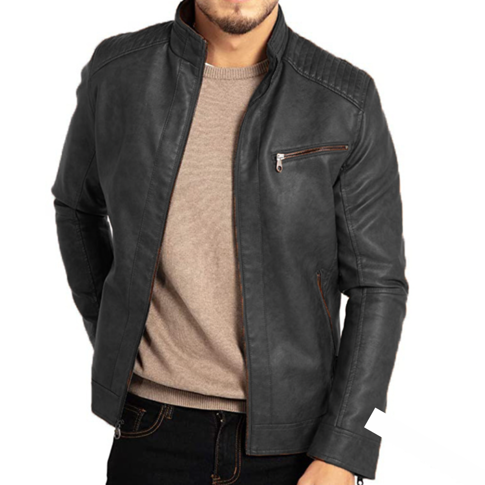 Veste en cuir élégante pour homme