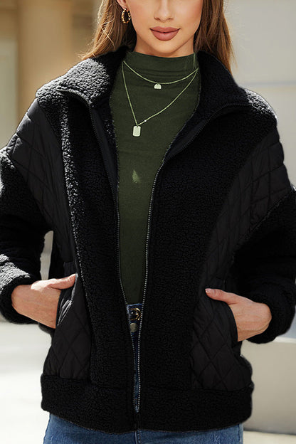 Gilet en peluche doux à manches longues pour femme