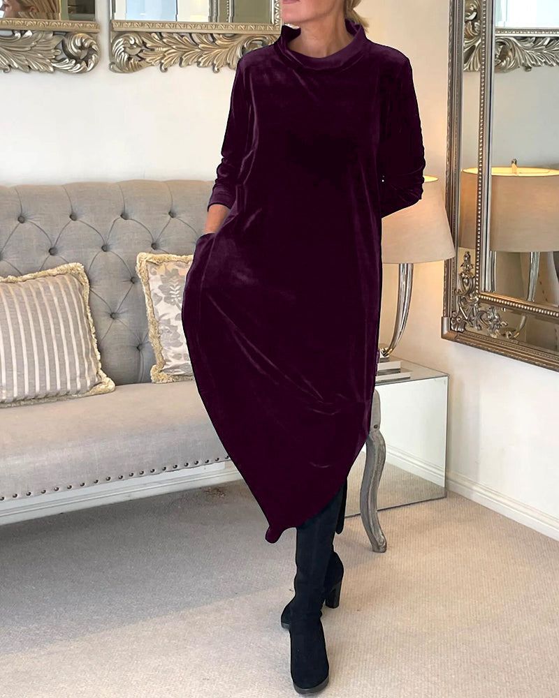 Robe tulipe élégante aspect velours