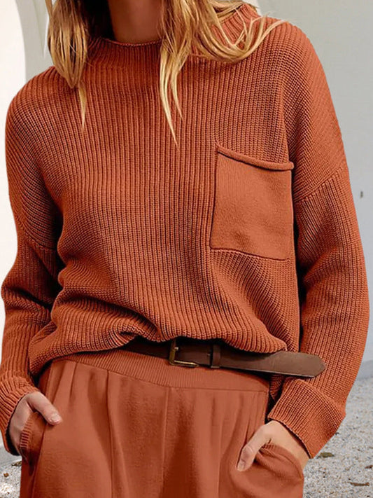 Bequemer Strickpullover mit Taschen Casual Style - IdealeKleiden