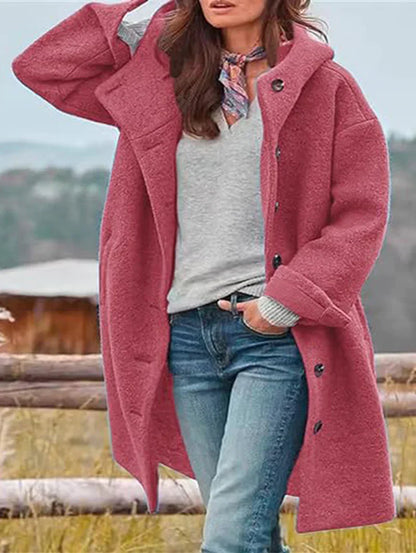 Veste chaude en laine à capuche