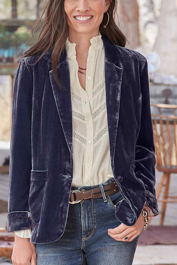 Robe élégante | Top en velours avec mini-blazer