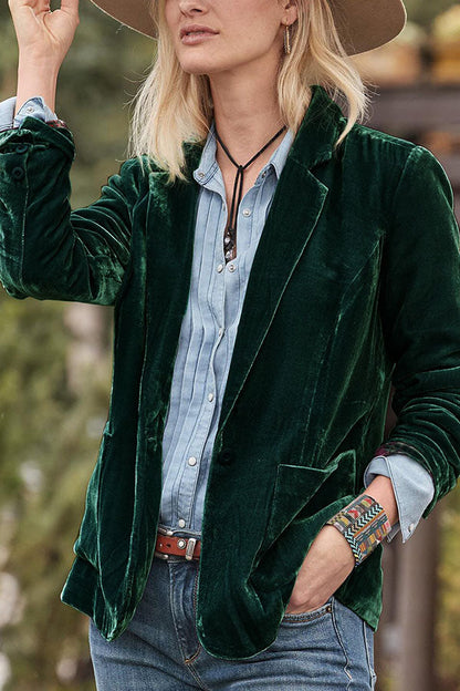 Robe élégante | Top en velours avec mini-blazer