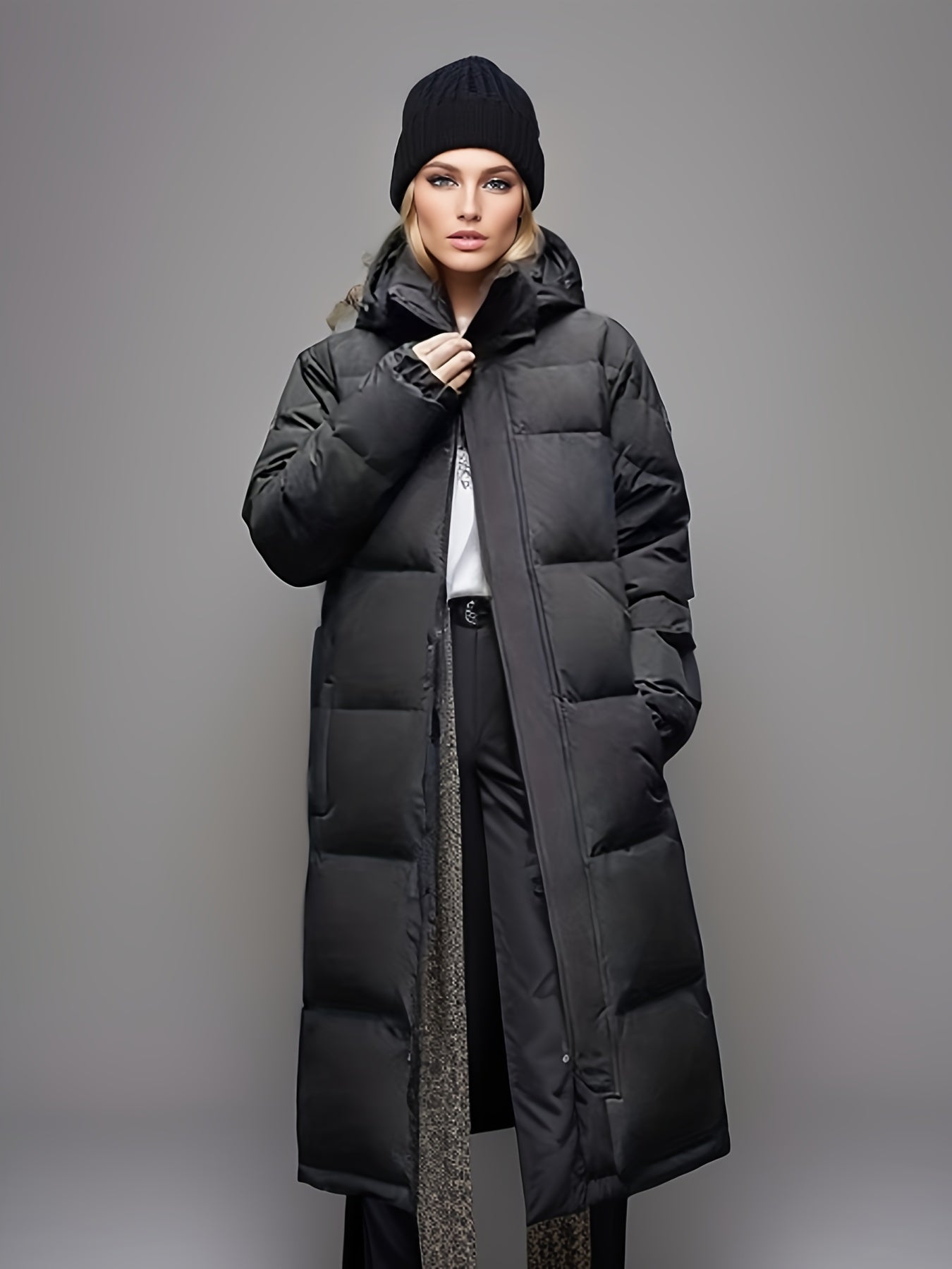 Manteau long d'hiver en duvet chaud pour femme