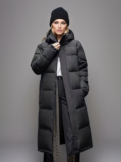 Manteau long d'hiver en duvet chaud pour femme