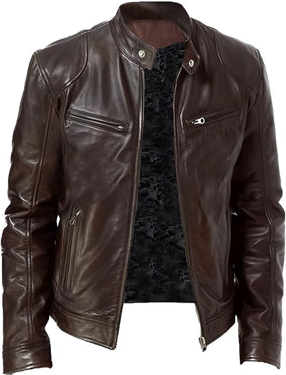 Veste en cuir homme style élégant