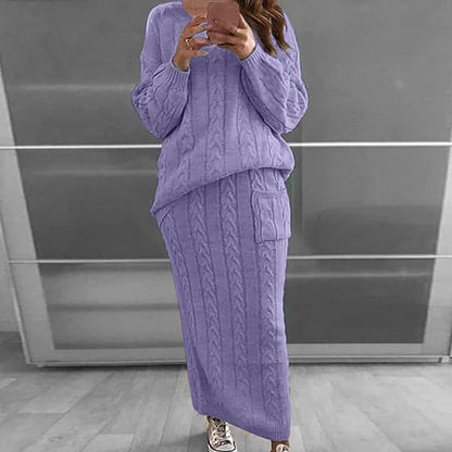Ensemble tricoté Robe Pull Jupe Hiver Chaud
