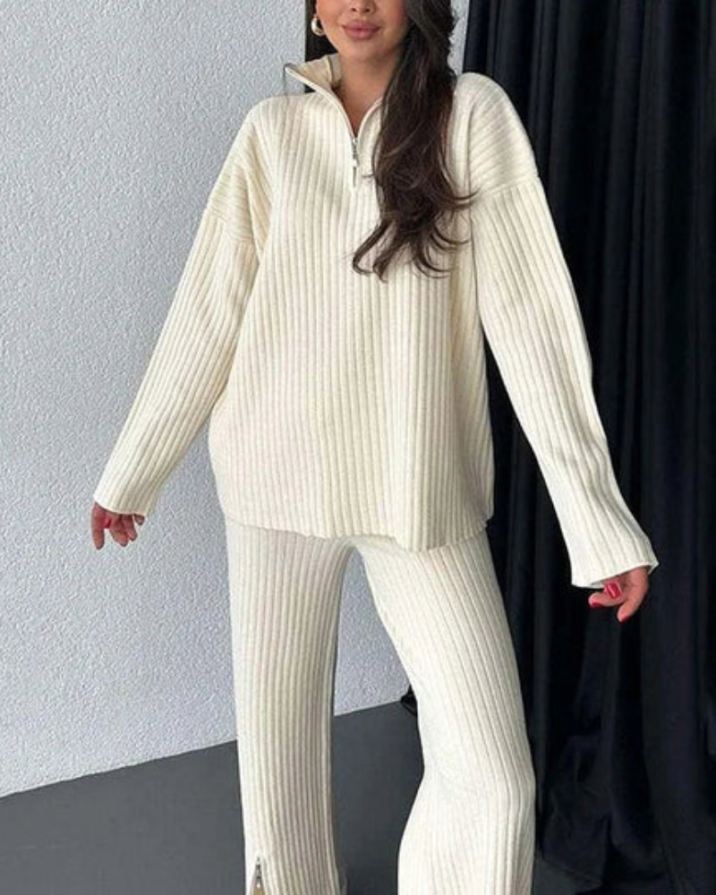 Strickanzug Set Damen Modern - IdealeKleiden