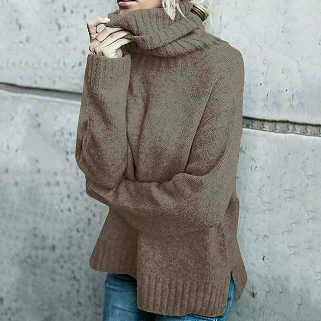 Robe pull chaude à col roulé