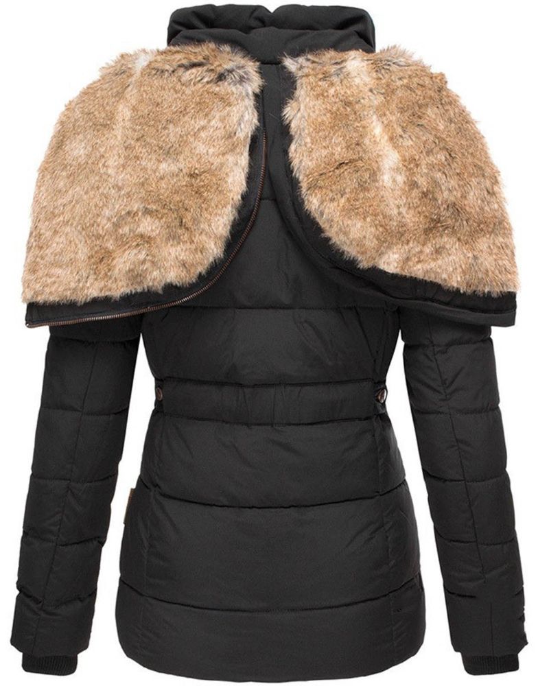 Elegante Winterjacke Mit Weichem Fellfutter - IdealeKleiden