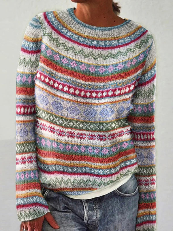 Weibliches Top Rundhals Vintage-Style - IdealeKleiden