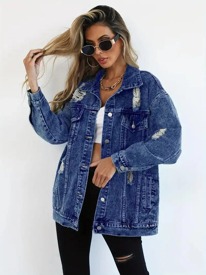 Veste en jean oversize tendance pour femme