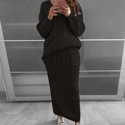 Ensemble tricoté Robe Pull Jupe Hiver Chaud