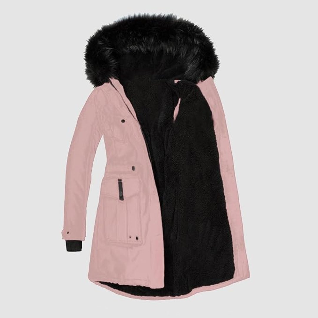 Kapuzenparka Damen Bequem Fellfutter - IdealeKleiden