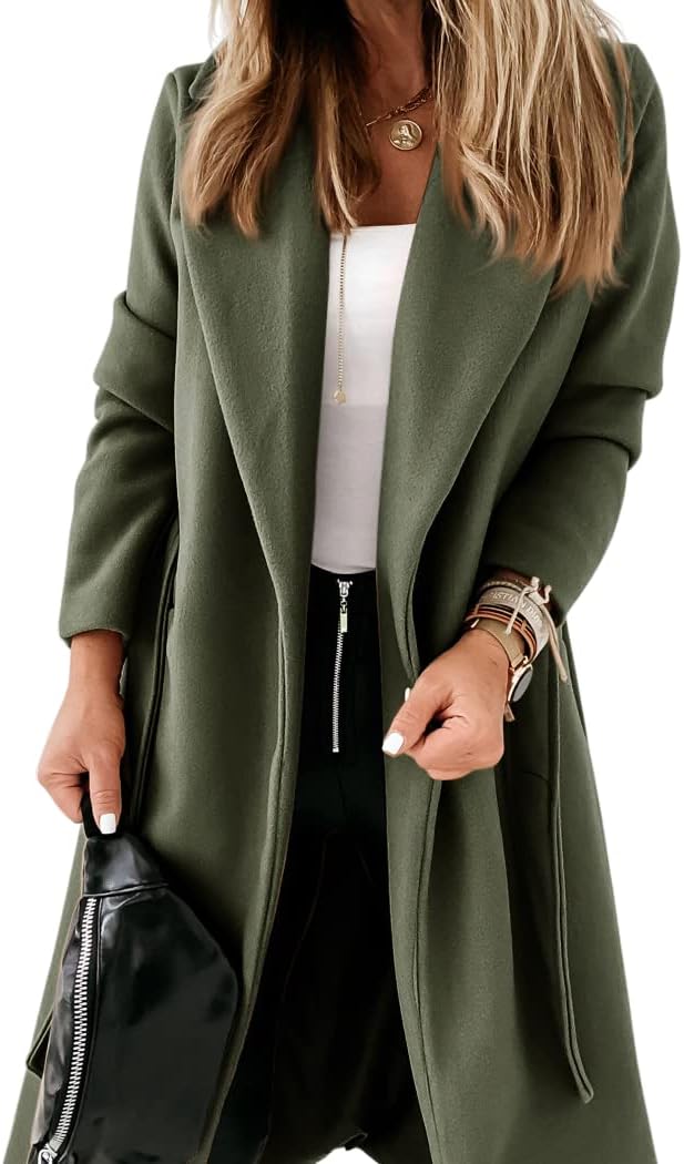 Manteau Femme Élégant Col Revers Ouvert
