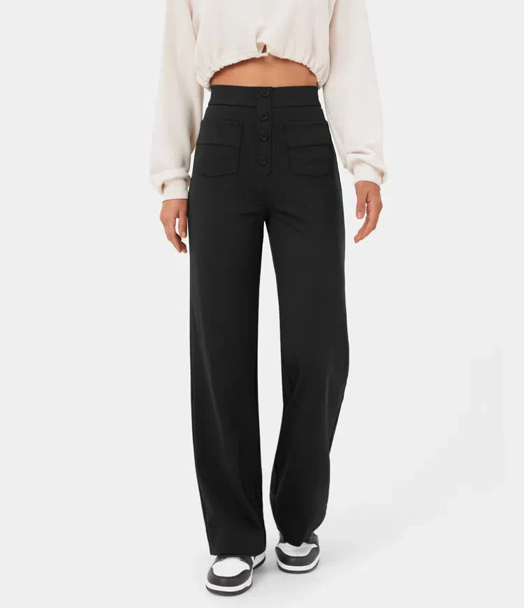 Pantalon élégant pour femme avec boutons