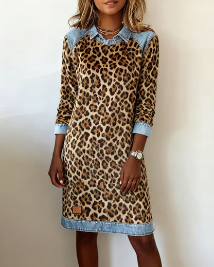 Robe élégante imprimé léopard femme