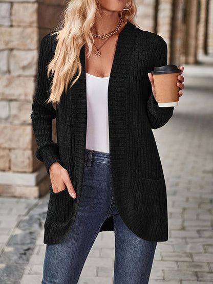 Gilet long femme polaire chaud tricoté